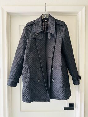 Burberry Black Quilted Trench Coat